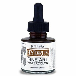 Dr. Ph. Martin's Hydrus Fine Art Watercolor, 1.0 oz, Burnt Umber (24H)(未使用品)　(shin