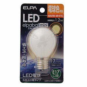 ELPA エルパ LED電球S形E17 電球色 屋内用 省エネタイプ LDA1L-G-E17-G451(中古 未使用品)　(shin