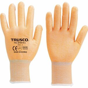 TRUSCO(トラスコ) 耐切創手袋 レベル3 蛍光オレンジ M TGL5F881KM(中古品)　(shin