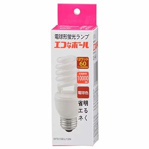 オーム電機 電球形蛍光灯 エコなボール60W形口金E26電球色スパイラルタイプ EFD15EL/12N EFD15EL/12N(中古 未使用品)　(shin