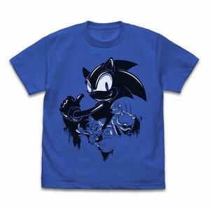 コスパ ソニック・ザ・ヘッジホッグ ソニック ウォールペイント Tシャツ ROYALサイズBLUE Mサイズ(中古 未使用品)　(shin