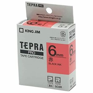  King Jim tape cartridge Tepra PRO SC6R color label red 6mm( secondhand goods ) (shin