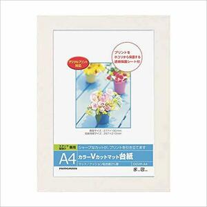 ナカバヤシ A4判 カラーVカットマット台紙 ホワイト DGVMーA4ーW(中古品)　(shin