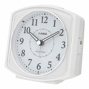 CASIO(カシオ) 目覚まし時計 電波 ホワイト アナログ ライト 付き TQ-700J-7JF(中古品)　(shin