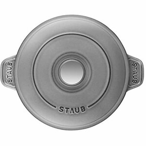 staub ストウブ 「 ラウンド ホットプレート グレー 20cm 」 両手 鋳物 ホーロー 浅型 IH対応 【日本正規販売品】 Hot(中古品)　(shin