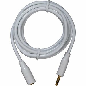 Stereo Extension Cable, White, 3.5mm, 6-Ft. -AH735Z(中古品)　(shin