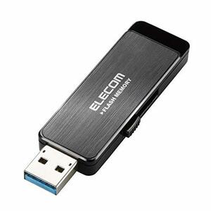 エレコム USBメモリ 8GB USB3.0 情報漏洩対策 パスワードロック ハードウェア暗号化機能搭載 ブラック MF-ENU3A08GBK(中古品)　(shin