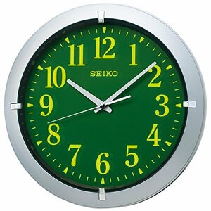 セイコー クロック 掛け時計 アナログ 集光樹脂文字板 銀色 メタリック KX618S SEIKO(中古品)　(shin