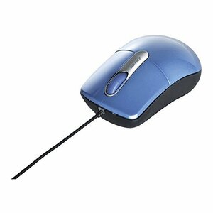 BUFFALO wire optical mouse quiet sound /3 button /M size blue BSMOU27SMBL( secondhand goods ) (shin