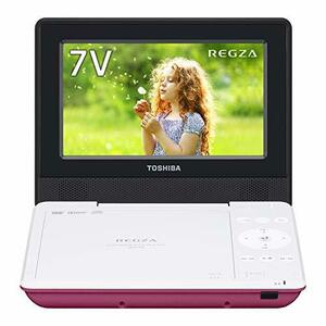 東芝 7型ポータブルDVDプレーヤーピンクCPRM対応TOSHIBA REGZA レグザポータブルプレーヤー SD-P710SP(中古品)　(shin