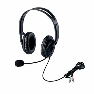  Elecom headset Mike обе уголок over head одна сторона .. кабель 1.8m HS-HP28BK( б/у товар ) (shin