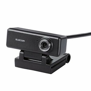 エレコム WEBカメラ UCAM-C520FBBK 200万画素 HD 720p 30FPS マイク内蔵 高精細ガラスレンズ ケーブル長1.5m ブラック(中古品)　(shin