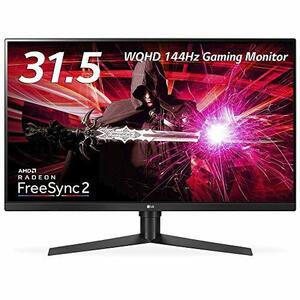 LG ゲーミングモニター ディスプレイ 32GK850F-B 31.5インチ/WQHD/VA非光沢/DisplayHDR400、FreeSync2対応/144Hz/DP・(中古品)　(shin