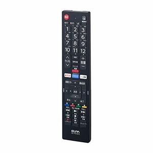 エルパ (ELPA) テレビリモコン 東芝用 (RC-TV019TO) テレビ リモコン 汎用/設定不要 ブラック(中古品)　(shin