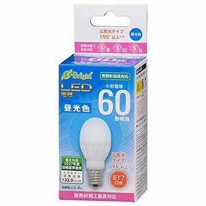 オーム電機 LED電球 小形(60形相当/845lm/昼光色/E17/広配光195°/密閉器具対応/断熱材施工器具対応) LDA6D-G-E17 IH2(中古品)　(shin