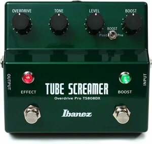 Ibanez アイバニーズギター用オーバードライブ Tube Screamer +Booster チューブスクリーマー+ブースター TS808DX(中古品)　(shin
