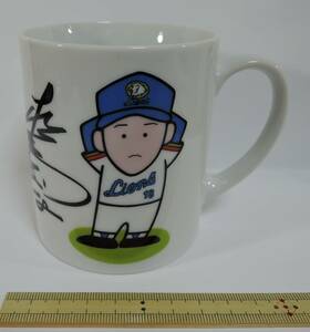 04H# Seibu lion z pine slope large . ceramics made illustration mug # unused 