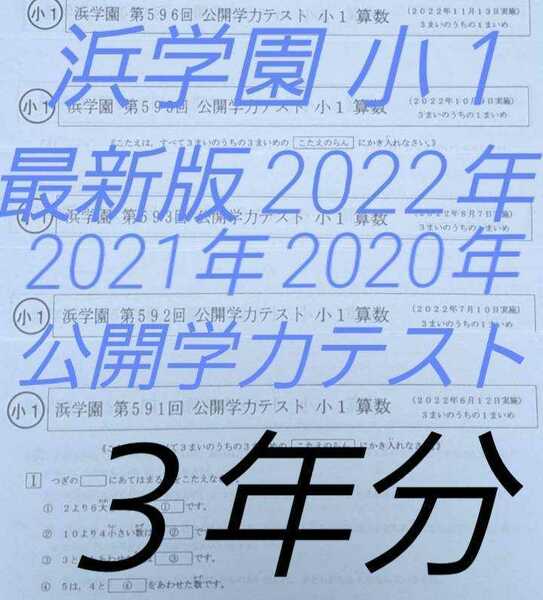 浜学園　小１　３年分　公開学力テスト　算数　国語　フルセット