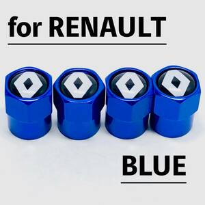 ◇送料無料◇ルノー◇RENAULT◇エアーバルブキャップ◇ブルー◇エアバルブキャップ◇タイヤバルブキャップ◇カングー◇