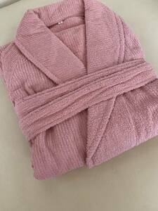  now . towel [ new goods ] border weave pattern bathrobe pink size man and woman use L