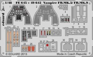 エデュアルド ズーム1/48FE645 Vampire FB. MK.5/ FB. MK.9 for Trumpeter kits