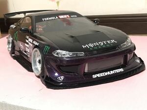 送料無料　1/10 ヨコモ　日産 シルビア S15 ディフューザー GTウィング付き　ラジコンボディ YOKOMO NISSAN SILVIA ドリフト DRIFT