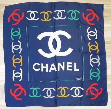 ヤフオク! - CHANEL シャネル ヴィンテージ大判スカーフ グリーン...