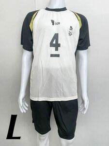 新品60696 公式ハイキュー!! なりきり 梟谷学園高校木兎光太郎 ユニフォーム L 半袖Tシャツ＆ハーフパンツ上下セットパジャマルームウエア