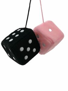  black pink Mini hanging dice rhinoceros koro room mirror car accessory Caravan Silvia Skyline Note March 