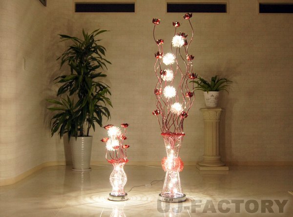 ☆LED フラワースタンド/ブラック☆フロアスタンド+テーブル ☆LED フラワースタンド/ブラック☆フロアスタンド+テーブル