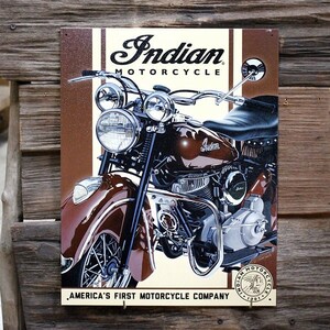  metal autograph [ Indian '48 Chief] #2009 Indian tin plate signboard garage America miscellaneous goods american miscellaneous goods 