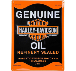 看板 エンボスメタルサイン ハーレーダビッドソン Oil Can Tin sign HDL-15527 約30.5×40cm ブリ