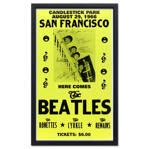 額入りバンドポスター THE BEATLES ザ・ビートルズ AUGUST 29 1966 サイズ：36.1×59cm ショープリ