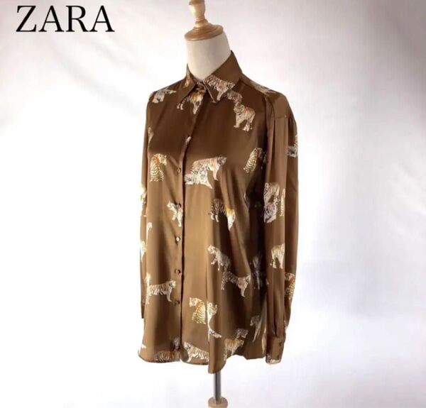 ZARA トラ柄シャツ　アニマル柄　長袖シャツ