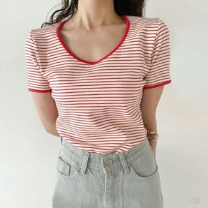 nugu mono stripe tee ストライプTシャツ