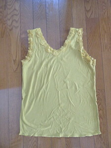 [ new goods ] race attaching tank top XL yellow color 