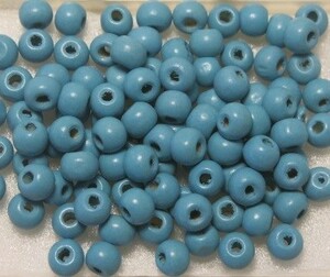  wood beads 6.5x8mm maru * light blue approximately 50 piece 36-MZ