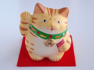 * cat. hand . moreover, . maneki-neko * ceramics made moreover, luck magazine cat. notebook mascot character not for sale long-term keeping goods sample rare article 