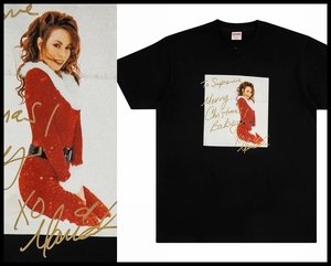 送無 新品 タグ付き Supreme シュプリーム 20AW Mariah Carey Tee マライアキャリー CD ジャケット プリント 半袖 クリスマス Tシャツ 黒 L