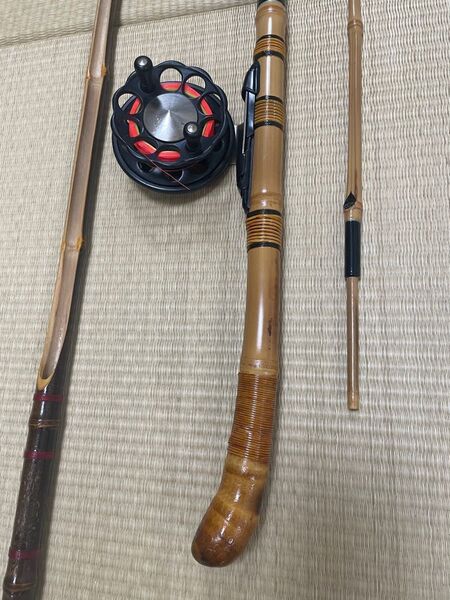 限定値引き。黒鯛シーズン突入。超美品和竿ヘチ竿中通し竿 和竿竹製 リールは付きません。