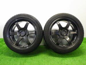 ★RAYS VOLKRACING TE37ソニック★16インチ 2本SET 205/45ZR16 社外 アルミ 100 4H 60mm 16 7J +48 中古 タイヤ ホイール