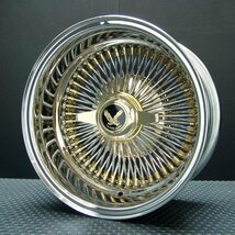 ▼ 特価 T's ワイヤーホイール 14×7J REV リバース [ニップル / ハブ / スピナー] ゴールド 100SP SURE TRAC ホワイトリボン タイヤセット_画像4