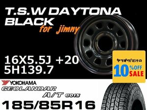 新型 ジムニー ホイール TSW デイトナブラック 16X5.5J+20 GEOLANDAR A/T G015 185/85R16 タイヤセット JB64 JB23などに