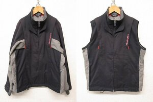 i3189：Munsingwear マンシングウェア 2way ジャケット M ブルゾン/ベスト ゴルフウェア 紺灰 メンズ紳士/デサント