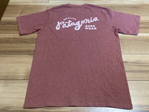 patagonia パタゴニア　p6 パタゴニアサーフ　ポケット付きtシャツ エンジ　レギュラーフィットＳサイズ　厚手　美品　ヴィンテージ