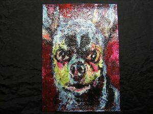 Art hand Auction 絵画, 絵, アート, 手描きイラスト, 原画, 肉筆, インテリア, 特殊加工, 動物画, 犬, いぬ, イヌ, 水雲彩鶴 ※額縁に入れて発送します, 美術品, 絵画, その他