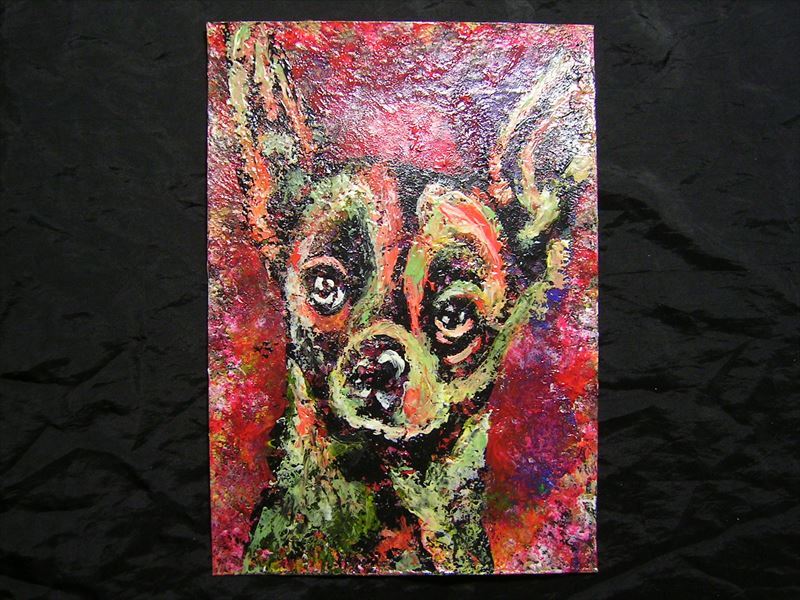 Malerei, Bild, Kunst, handgezeichnete Illustration, Handschrift, Originalbild, Innere, Spezielle Verarbeitung, Tierzeichnung, Hund, Hund, Wasserwolkenfarbener Kranich *Wird in einem Rahmen versendet, Kunstwerk, Malerei, Andere