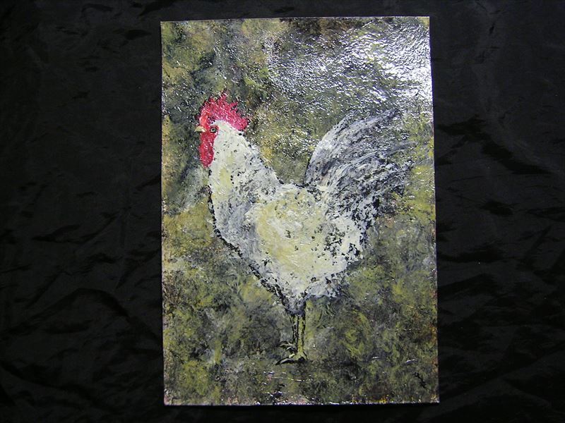 cuadro, imagen, arte, ilustración dibujada a mano, escritura, imagen original, interior, Procesamiento especial, pájaro, pollo, pollo, pollo, Grúa color nube de agua *Se enviará en un marco, obra de arte, cuadro, otros