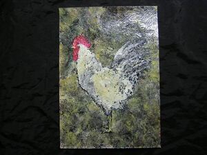 Art hand Auction peinture, image, art, illustration dessinée à la main, écriture, Photo originale, intérieur, Traitement spécial, oiseau, poulet, poulet, poulet, Grue couleur nuage d'eau *Sera expédié dans un cadre, ouvrages d'art, peinture, autres