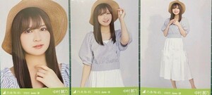 乃木坂46　生写真　３種コンプ　中村麗乃　麦わら帽子　